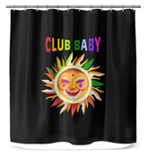 Frosted Crystal Palace Shower Curtain with elegant frosted design hanging in a modern bathroom.